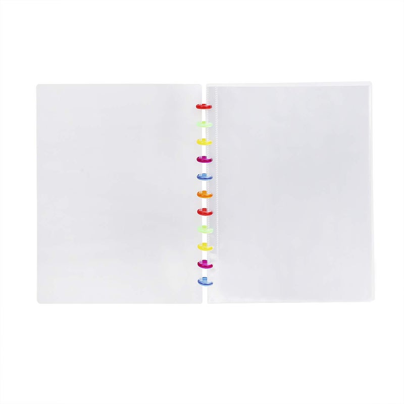 Ylucky Spiral-Bound Presentation Book 20 Sheets Clear Pockets Polycovers Plastic Multi Pocket Folders Letter Size Document Project Organizer Art Portfolio Clear Book Storage Book for Business School Office - Image 3
